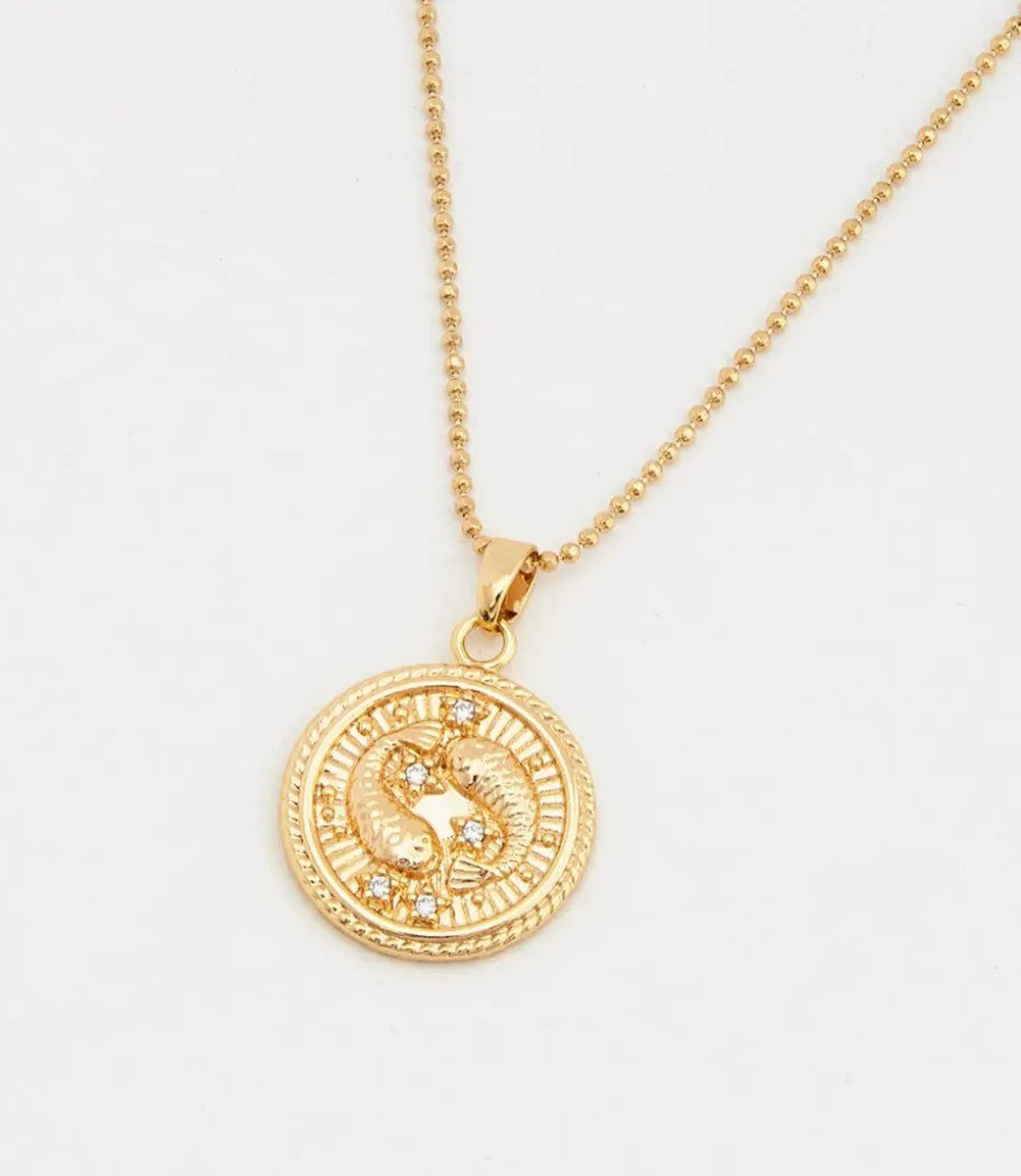Pisces Coin Necklace