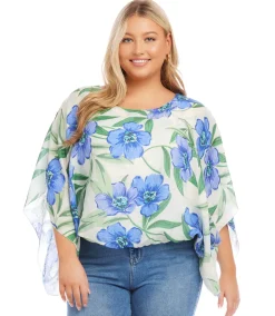 Plus Size Blouson Scarf Top
