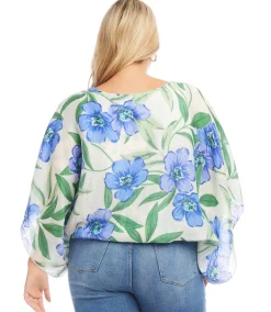 Plus Size Blouson Scarf Top