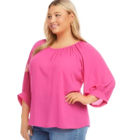 Plus Size Blouson Sleeve Top