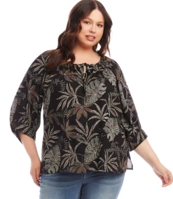 Plus Size Blouson Sleeve Top