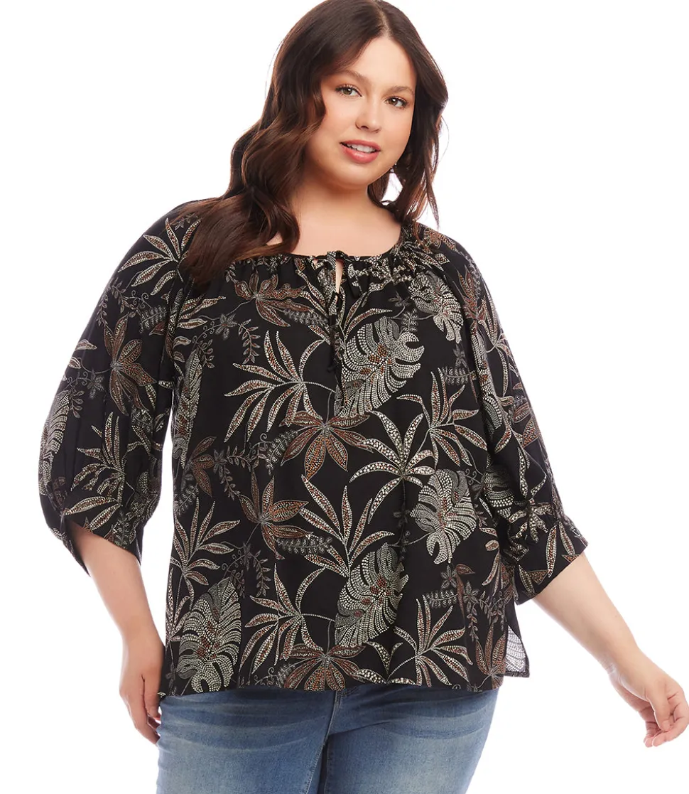 Plus Size Blouson Sleeve Top