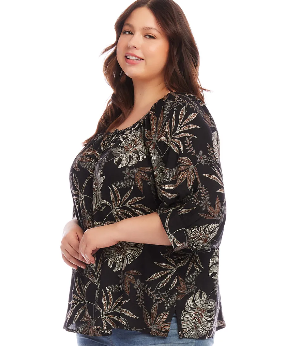 Plus Size Blouson Sleeve Top