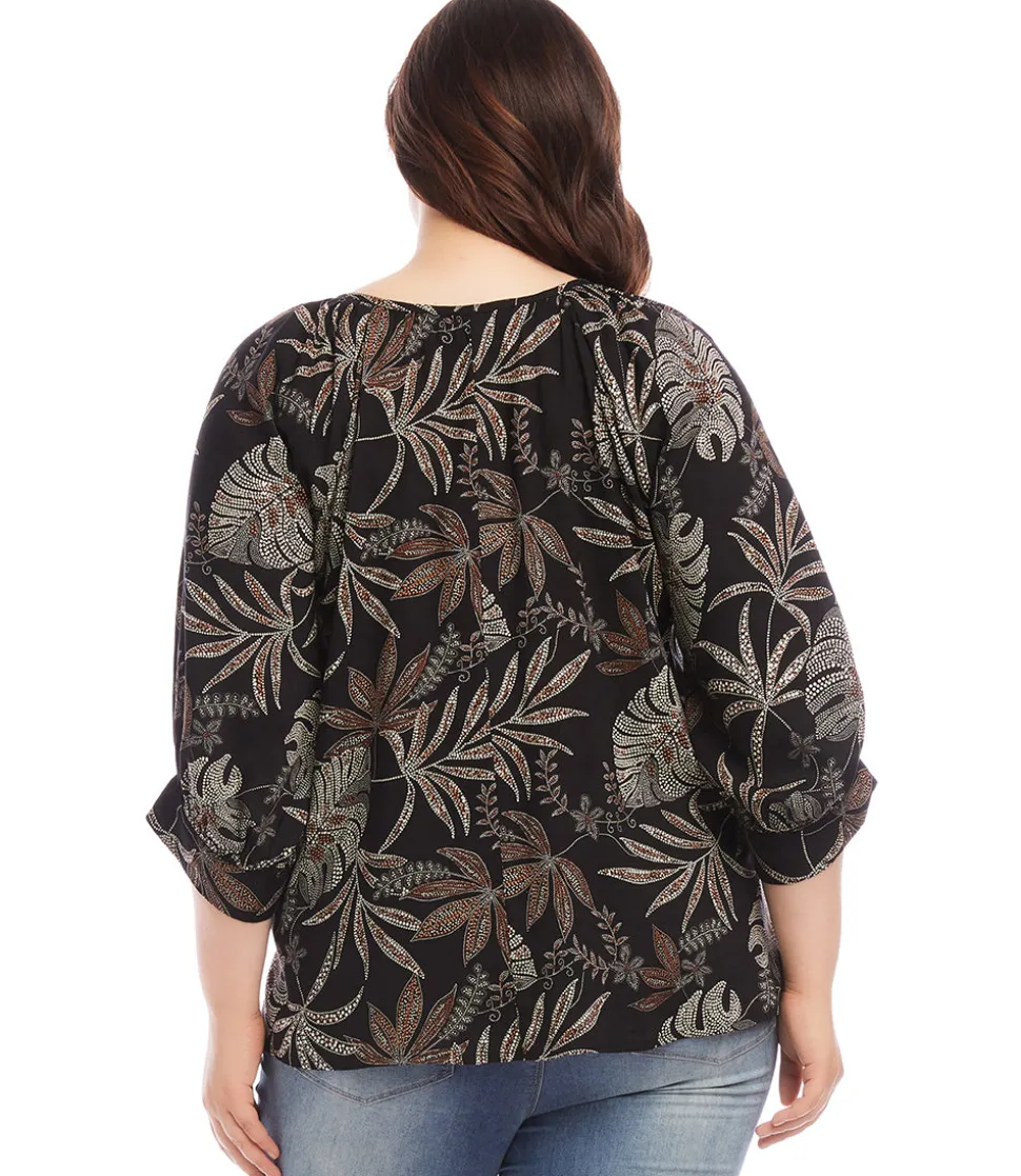 Plus Size Blouson Sleeve Top