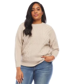 Plus Size Cable Knit Sweater