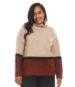 Plus Size Colorblock Sweater