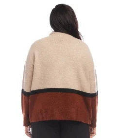 Plus Size Colorblock Sweater