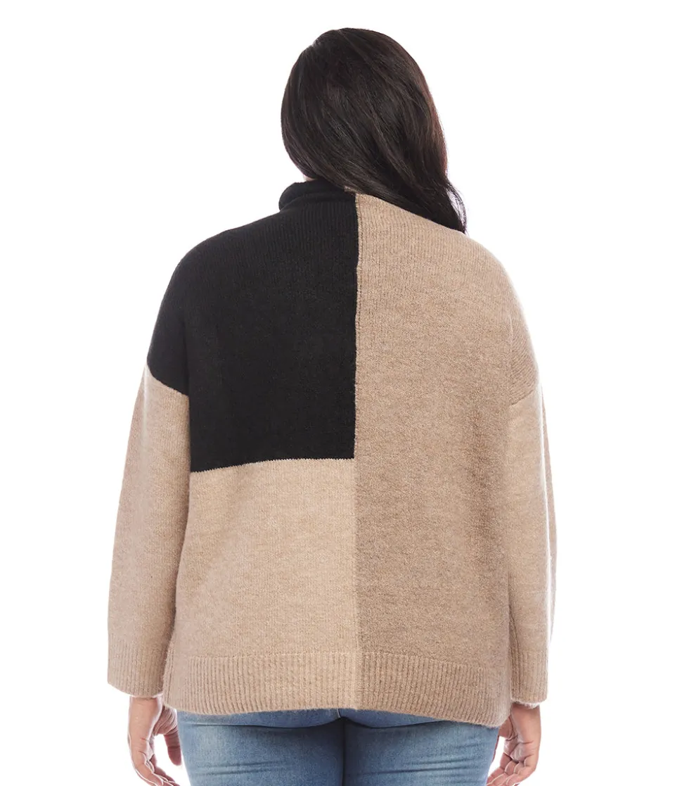 Plus Size Colorblock Sweater