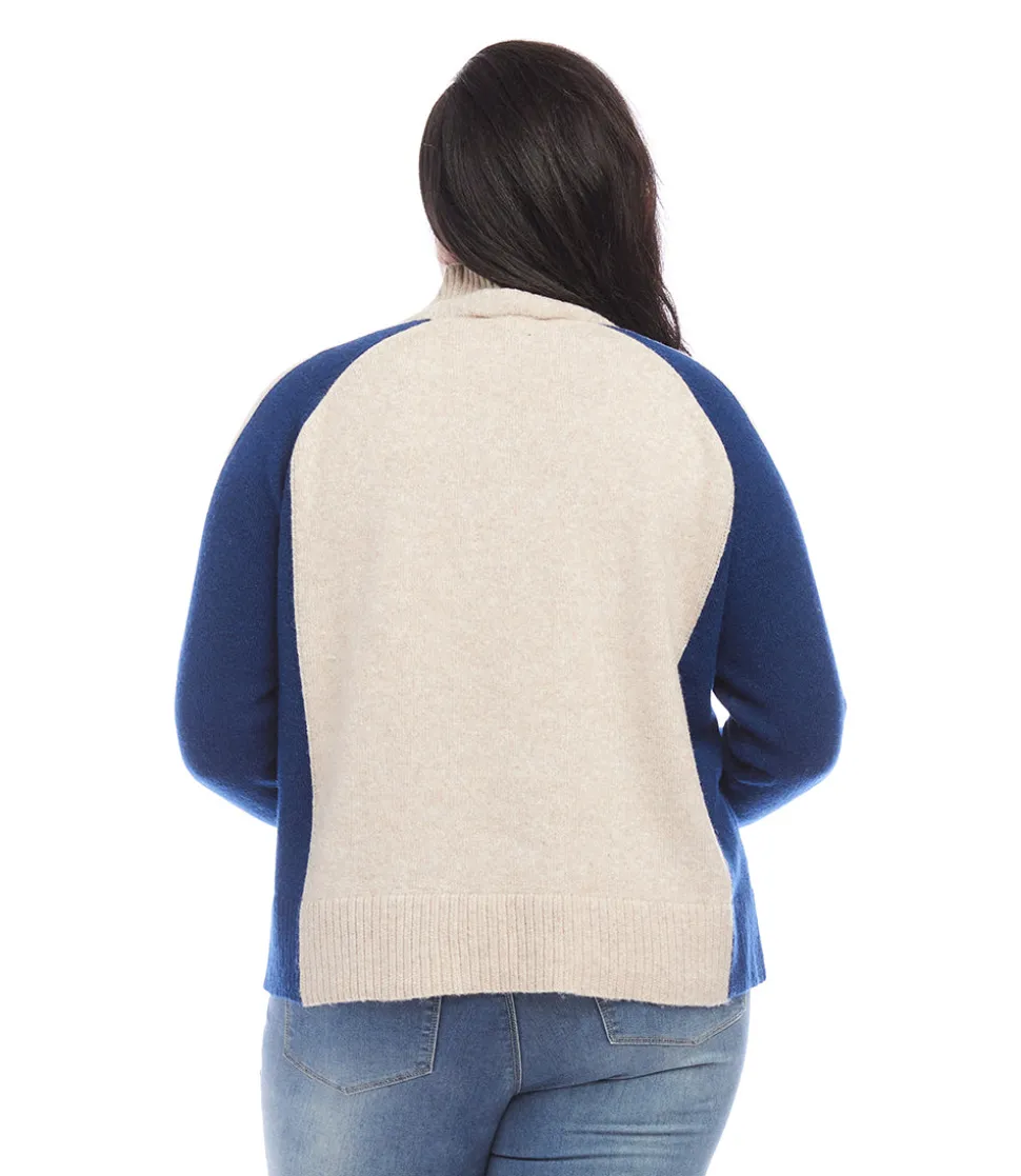 Plus Size Colorblock Sweater