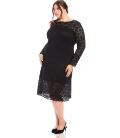 Plus Size Column Lace Dress