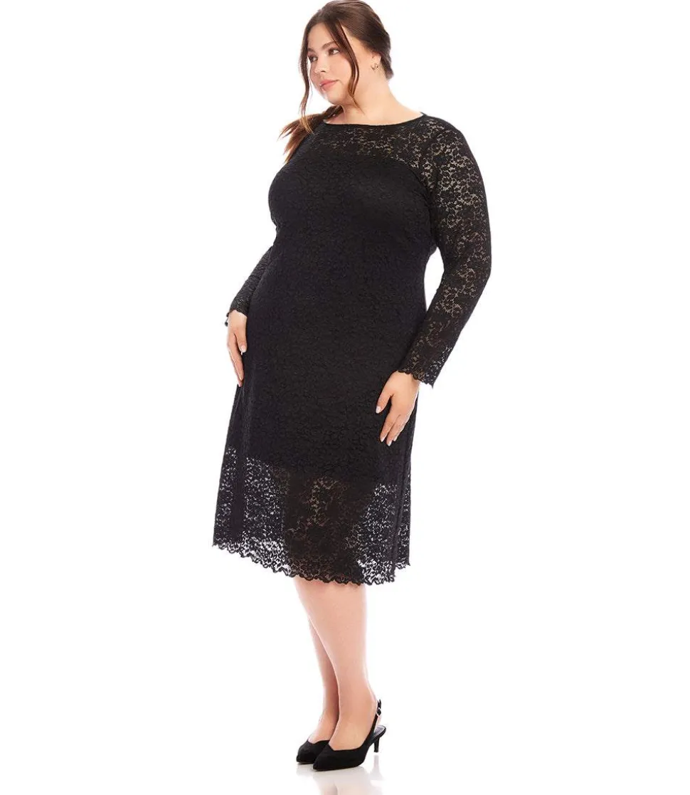 Plus Size Column Lace Dress