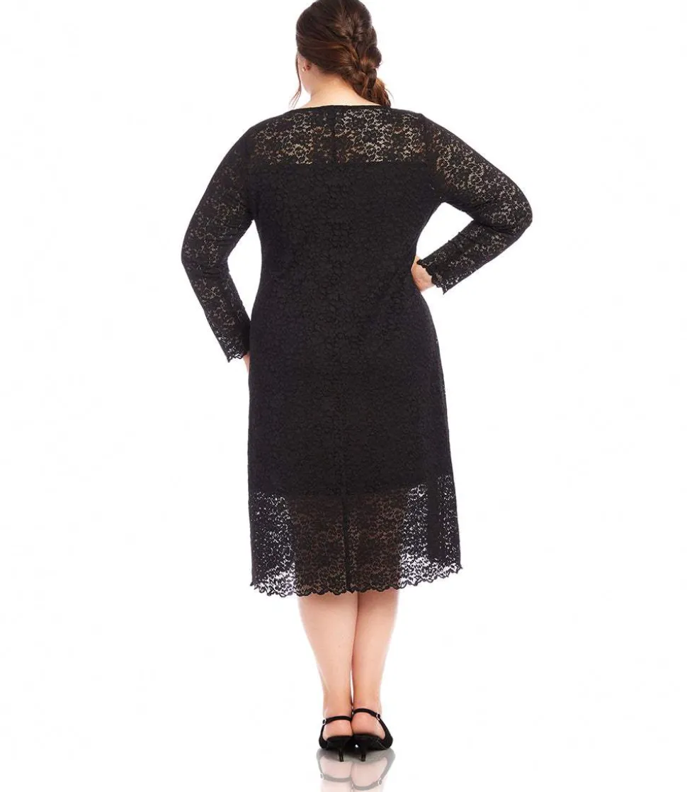 Plus Size Column Lace Dress