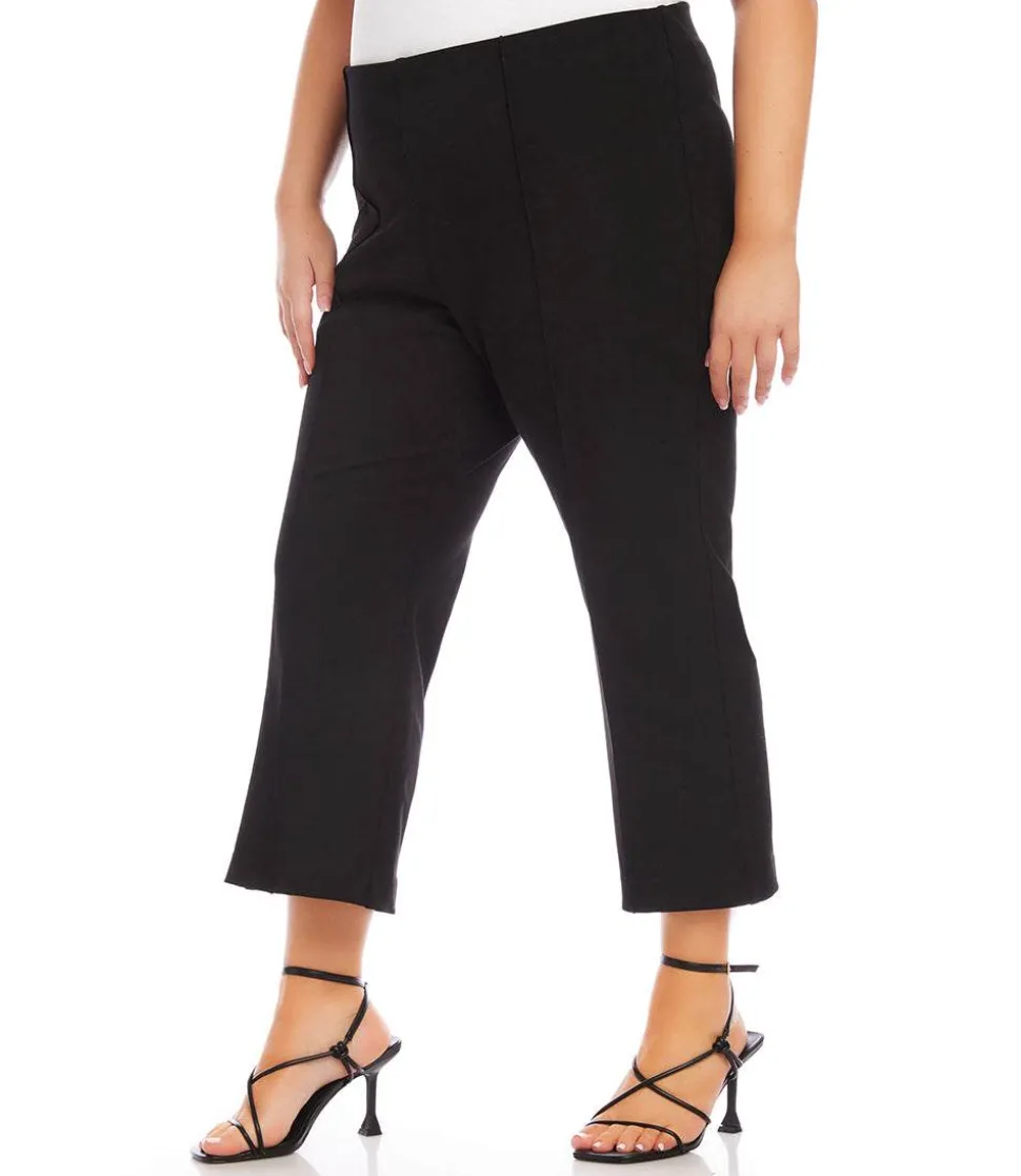 Plus Size Cropped Pintuck Pants