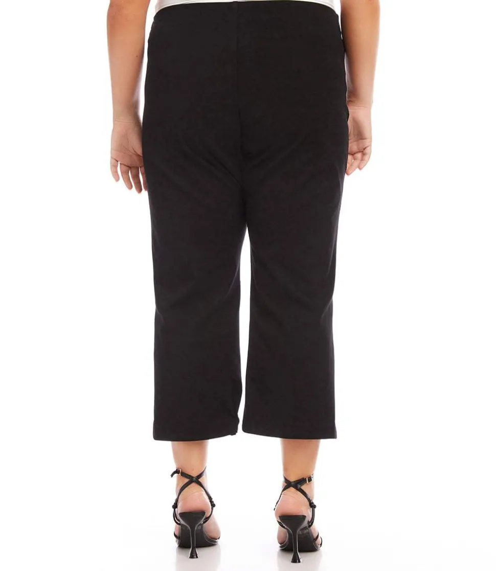 Plus Size Cropped Pintuck Pants