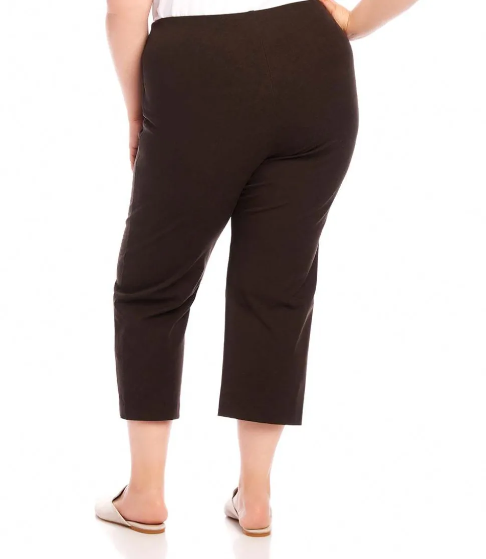 Plus Size Cropped Pintuck Pants
