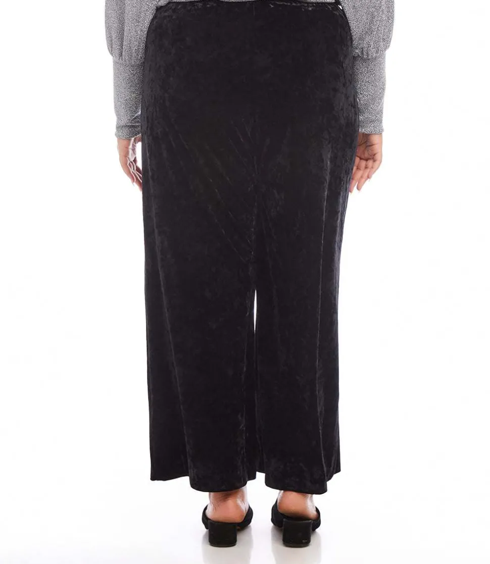 Plus Size Crushed Velvet Pants