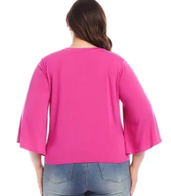 Plus Size Drape Front Top