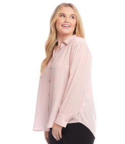 Plus Size Dropped Shoulder Blouse