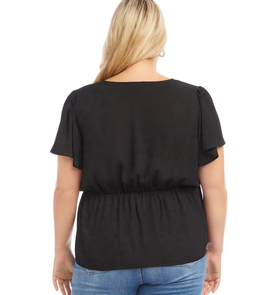 Plus Size Faux Wrap Top