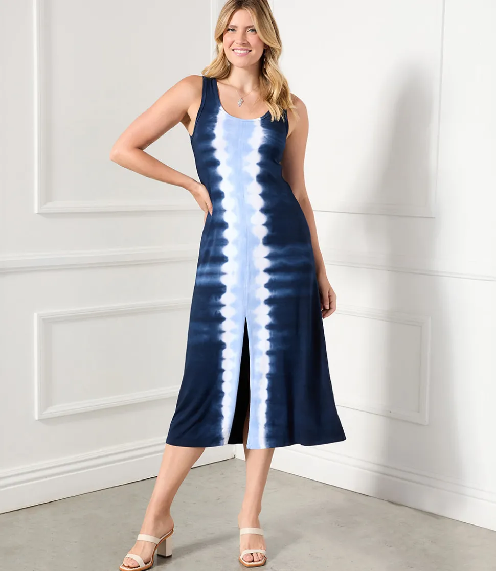 Plus Size Front Slit Midi Dress