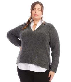Plus Size Layered Sweater