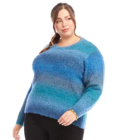 Plus Size Ombre Boucle Sweater