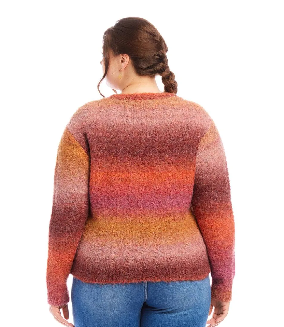 Plus Size Ombre Boucle Sweater