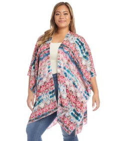 Plus Size Open Front Jacket