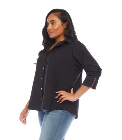 Plus Size Ruched Sleeve Shirt