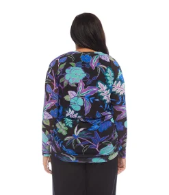 Plus Size Side-Shirred Mesh Top