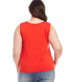 Plus Size Sleeveless Pick Up Top
