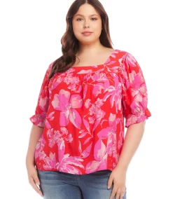 Plus Size Square Neck Top