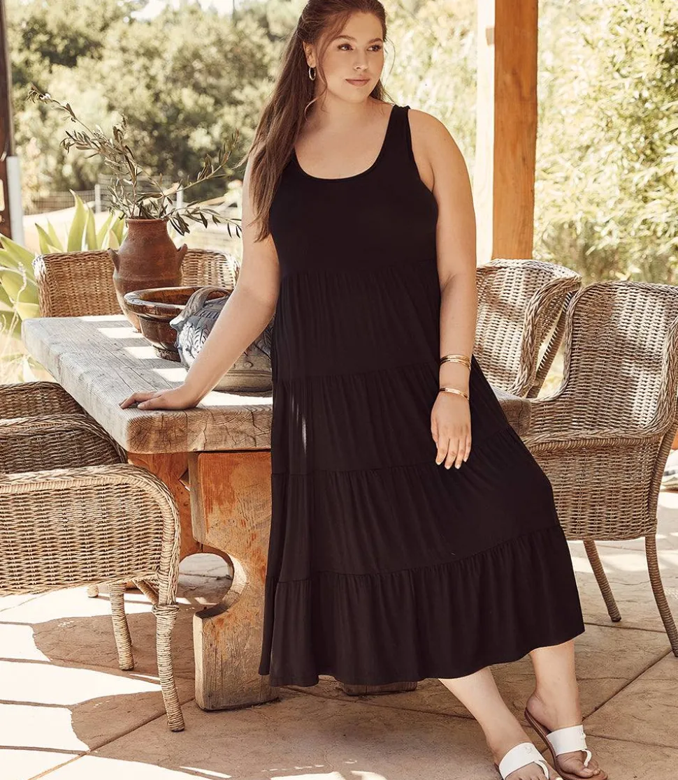 Plus Size Tiered Midi Dress