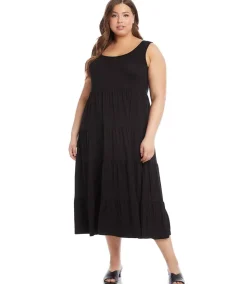 Plus Size Tiered Midi Dress