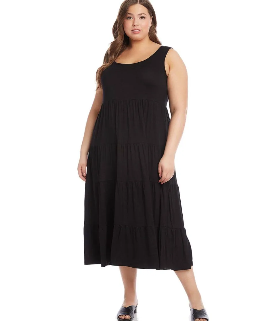Plus Size Tiered Midi Dress