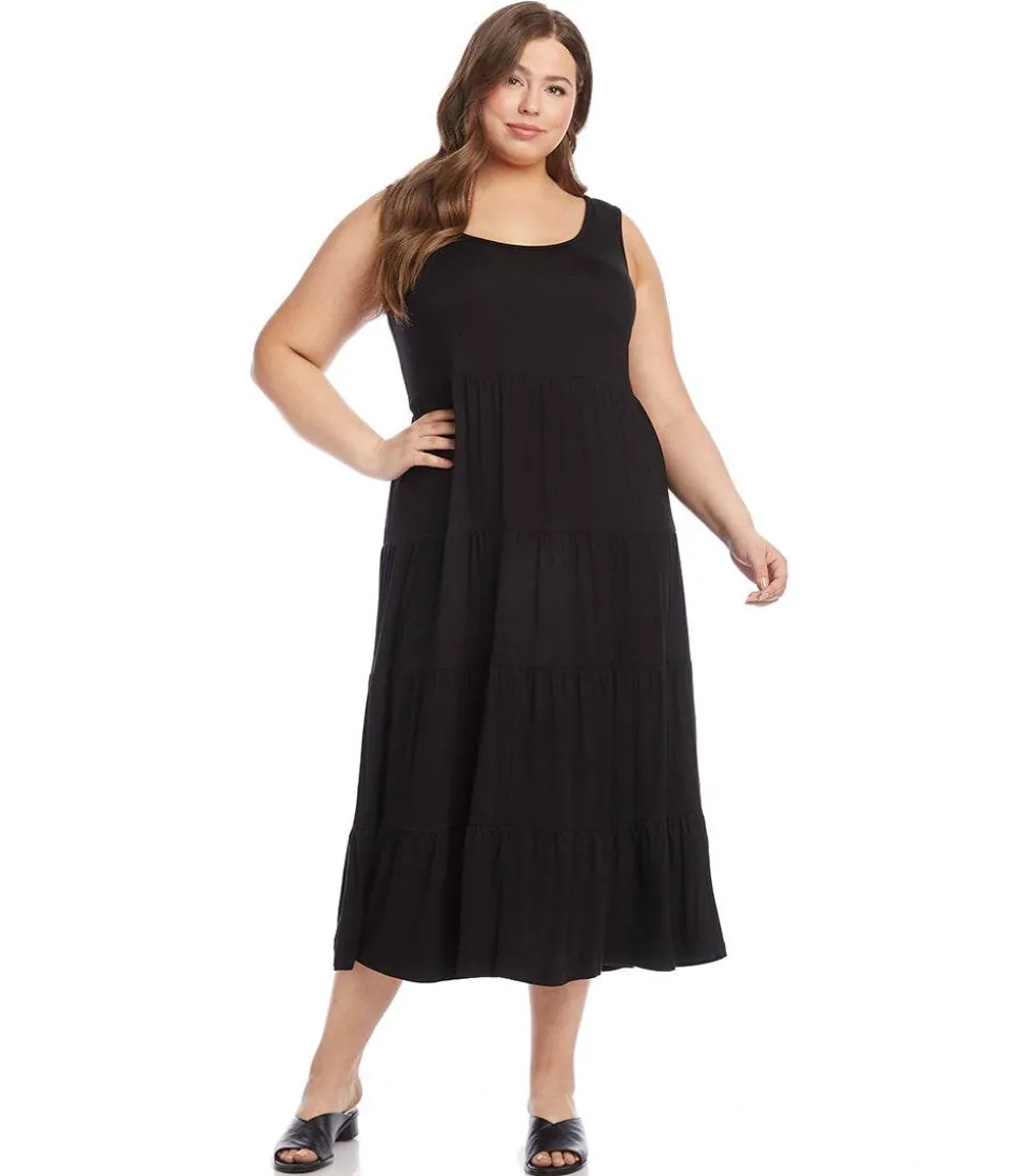 Plus Size Tiered Midi Dress