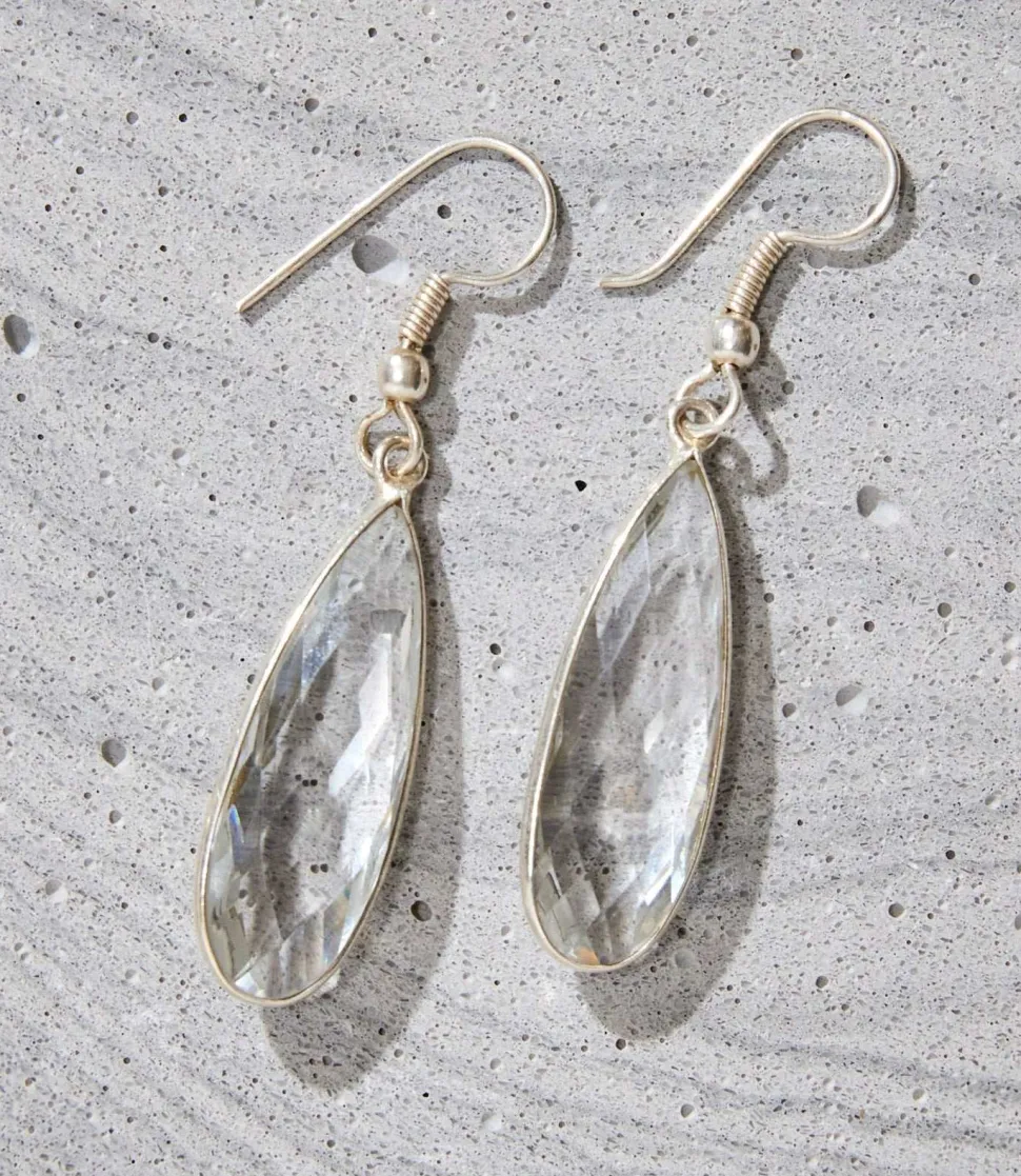 Quartz Teardrop Earrings