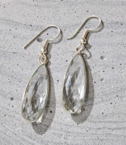 Quartz Teardrop Earrings