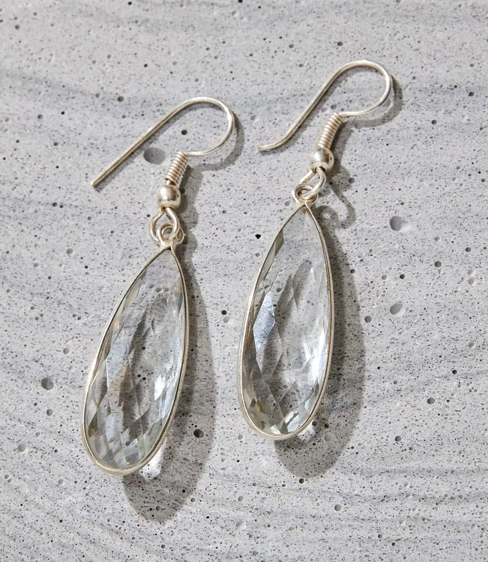 Quartz Teardrop Earrings