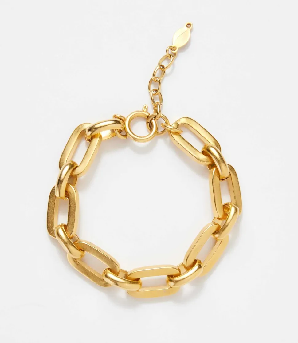 Rectangular Gold Linked Bracelet