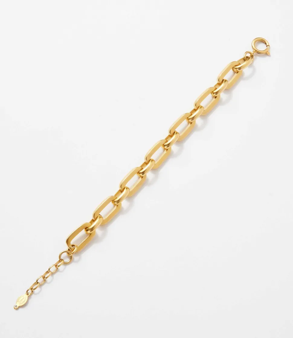 Rectangular Gold Linked Bracelet