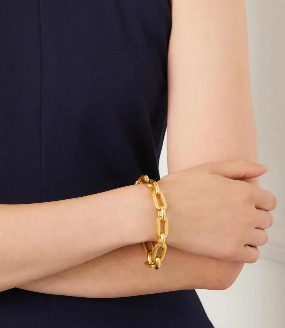 Rectangular Gold Linked Bracelet