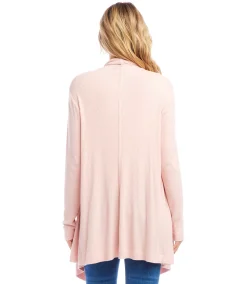 Ribbed Drape Front Cardigan
