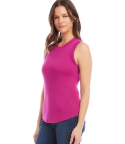 Ribbed Sleeveless Sweater Tank