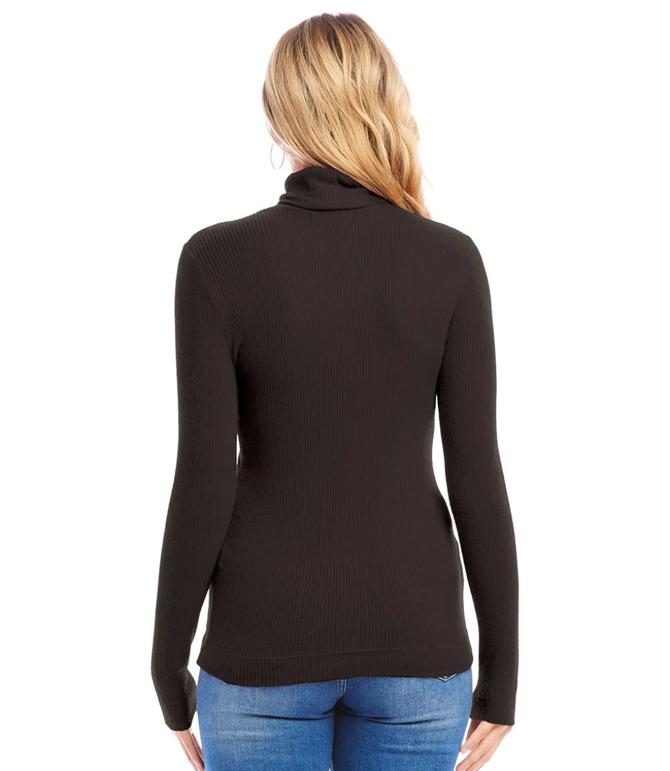 Ribbed Turtleneck Top