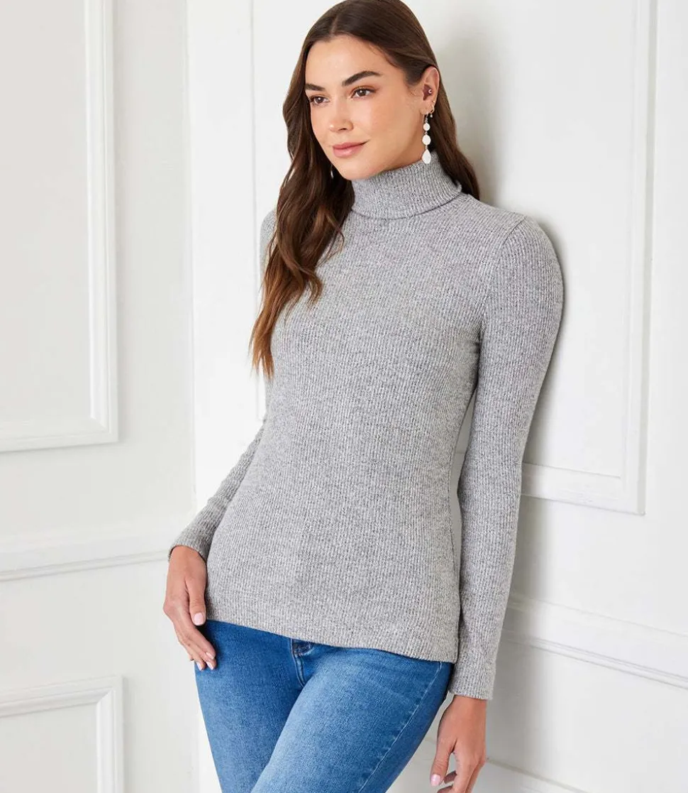 Ribbed Turtleneck Top