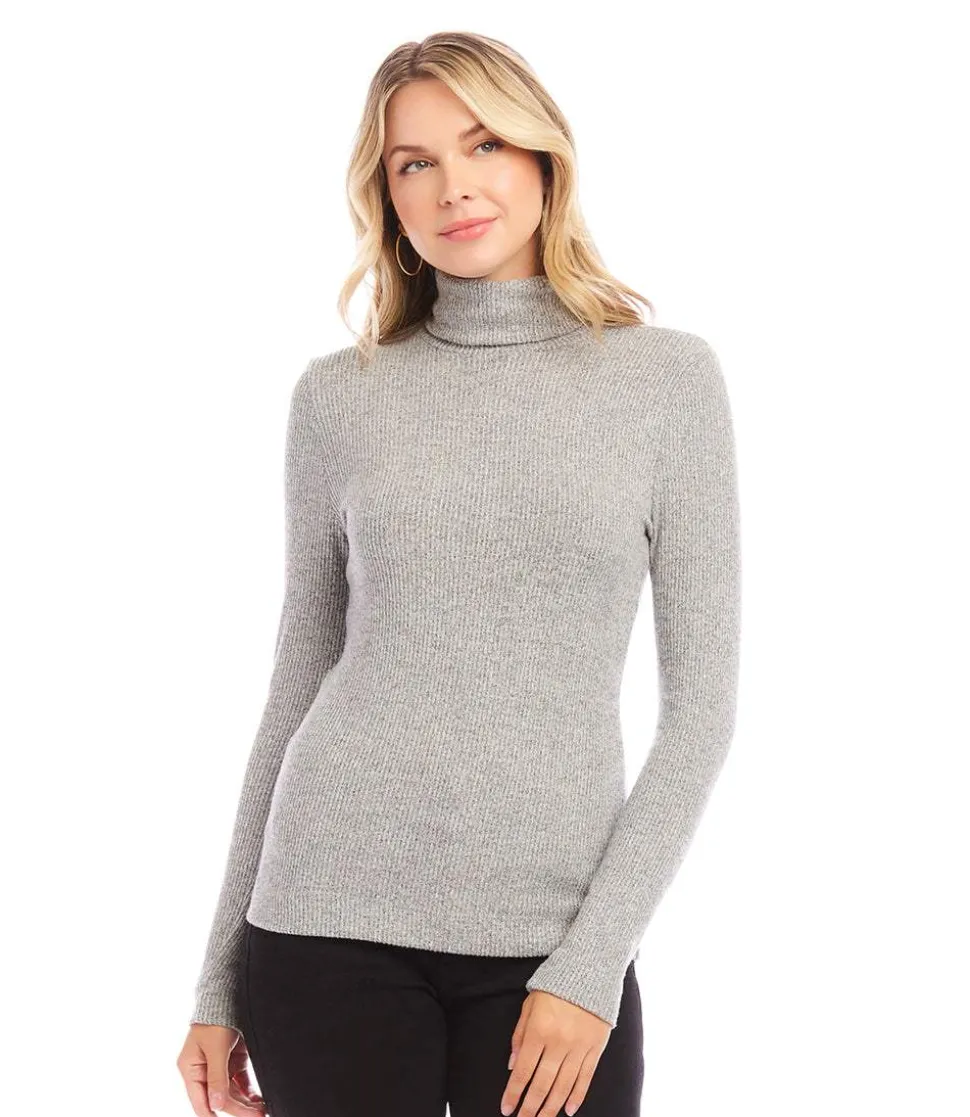 Ribbed Turtleneck Top