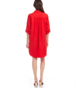 Roll Tab Sleeve Shirtdress