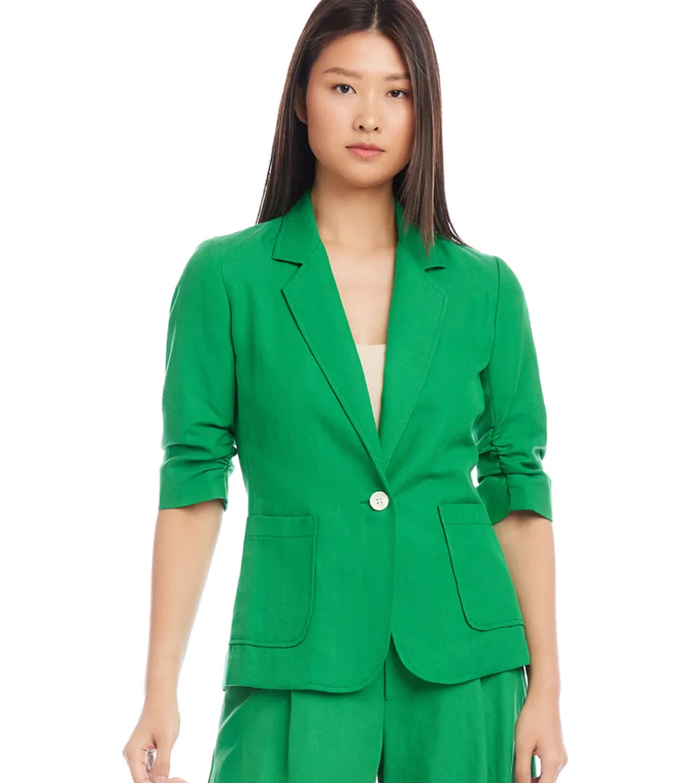 Ruched Sleeve Jacket