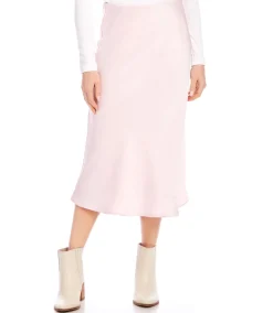 Satin Bias Cut Midi Skirt
